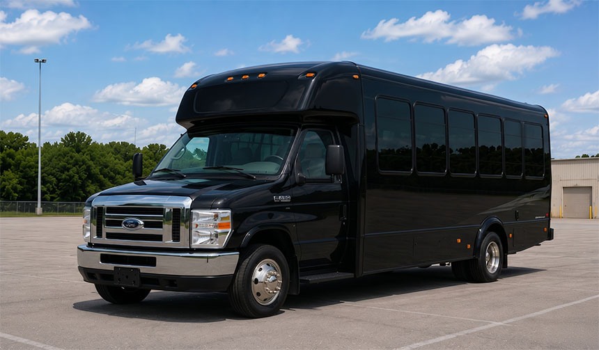 20-passenger minibus available for charter in Midland, TX